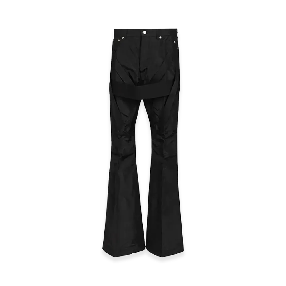 Rick Owens Megastrapped Bolans Nylon Canvas Trousers "Black"