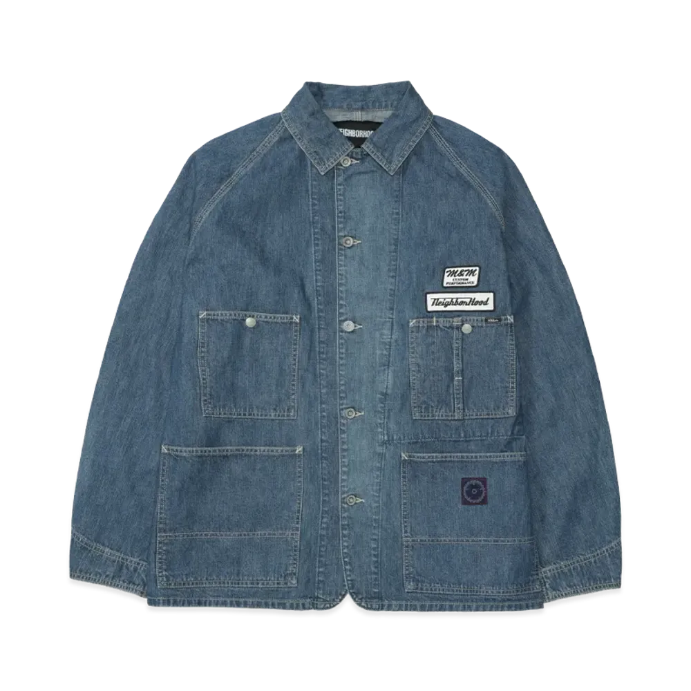 NEIGHBORHOOD x M&M . Washed Denim Coverall Jacket "Indigo"