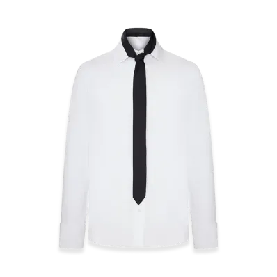sacai Cotton-Blend Shirt With Integrated Tie "White"