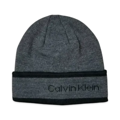 Calvin Klein Border Logo Reversible Cuff Beanie "Gray"
