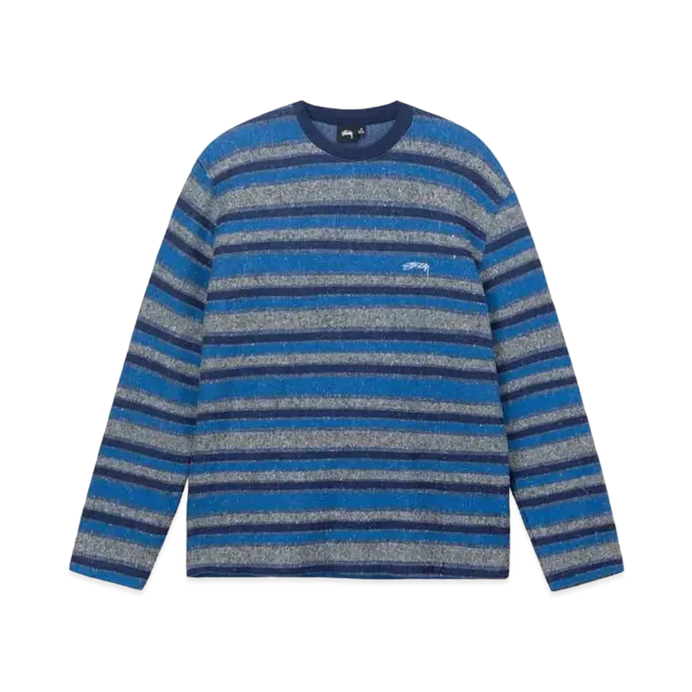 Stussy Baja Stripe LS Crew "Blue"