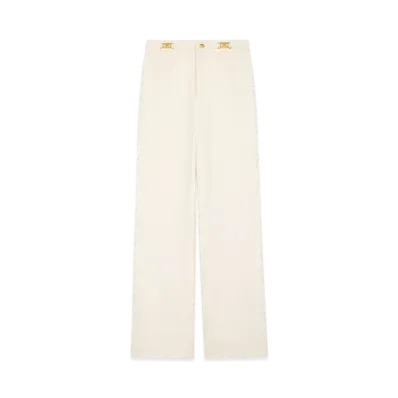 CELINE Women's Triomphe Pants in Cotton Drill "Off White"