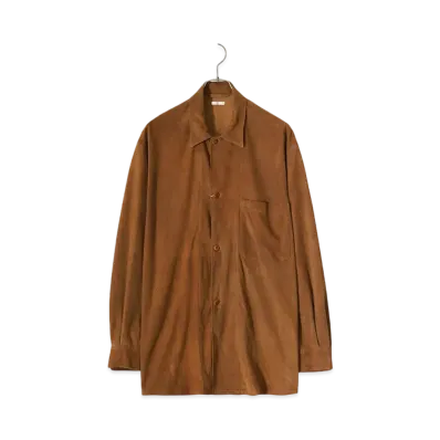 COMOLI Suede Shirt Jacket "Brown"