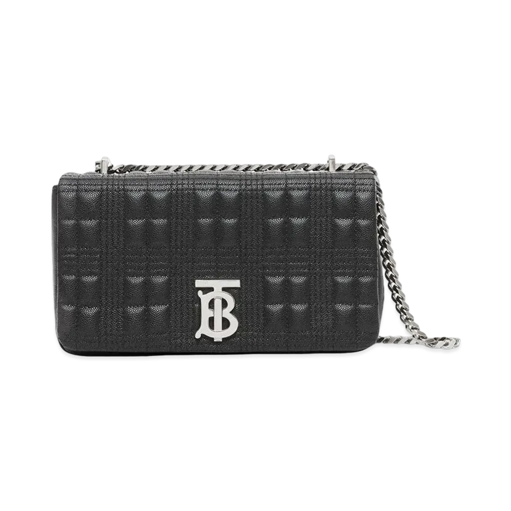 Burberry Small Quilted Grainy Leather Lola Bag "Black/Palladium"