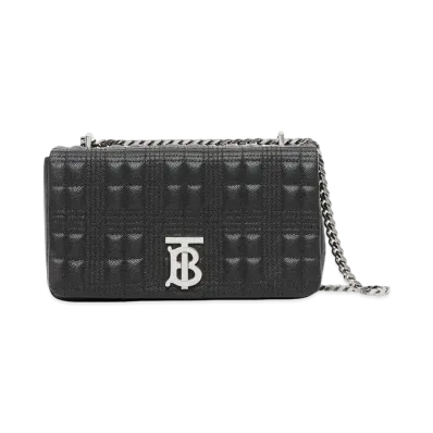 Burberry Small Quilted Grainy Leather Lola Bag "Black/Palladium"