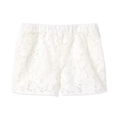 GUCCI Women's Floral Lace Short Interlocking G "Off White"