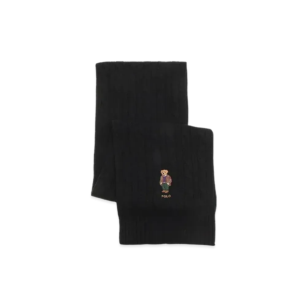 Polo Ralph Lauren Classic Cable Bear Scarf "Black"