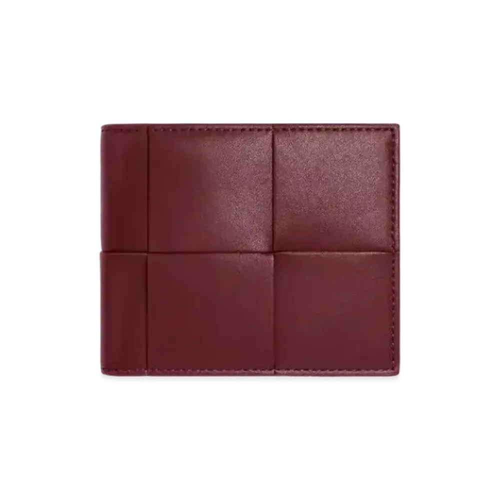 Bottega Veneta Casette Maxi Intrecciato Calfskin Bi-fold Wallet With Coin Purse "Barolo"