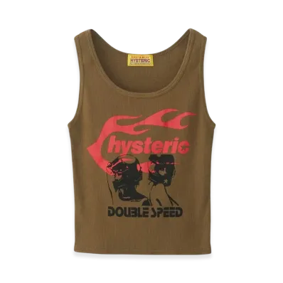 HYSTERIC GLAMOUR Hysteric Flame on Tank Top "Khaki"