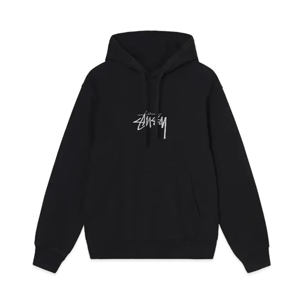 Stussy Stock Logo Applique Hoodie "Black"