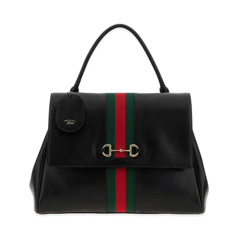 GUCCI Women's Leather Large Paparazzo Handbag "Black"