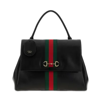 GUCCI Women's Leather Large Paparazzo Handbag "Black"
