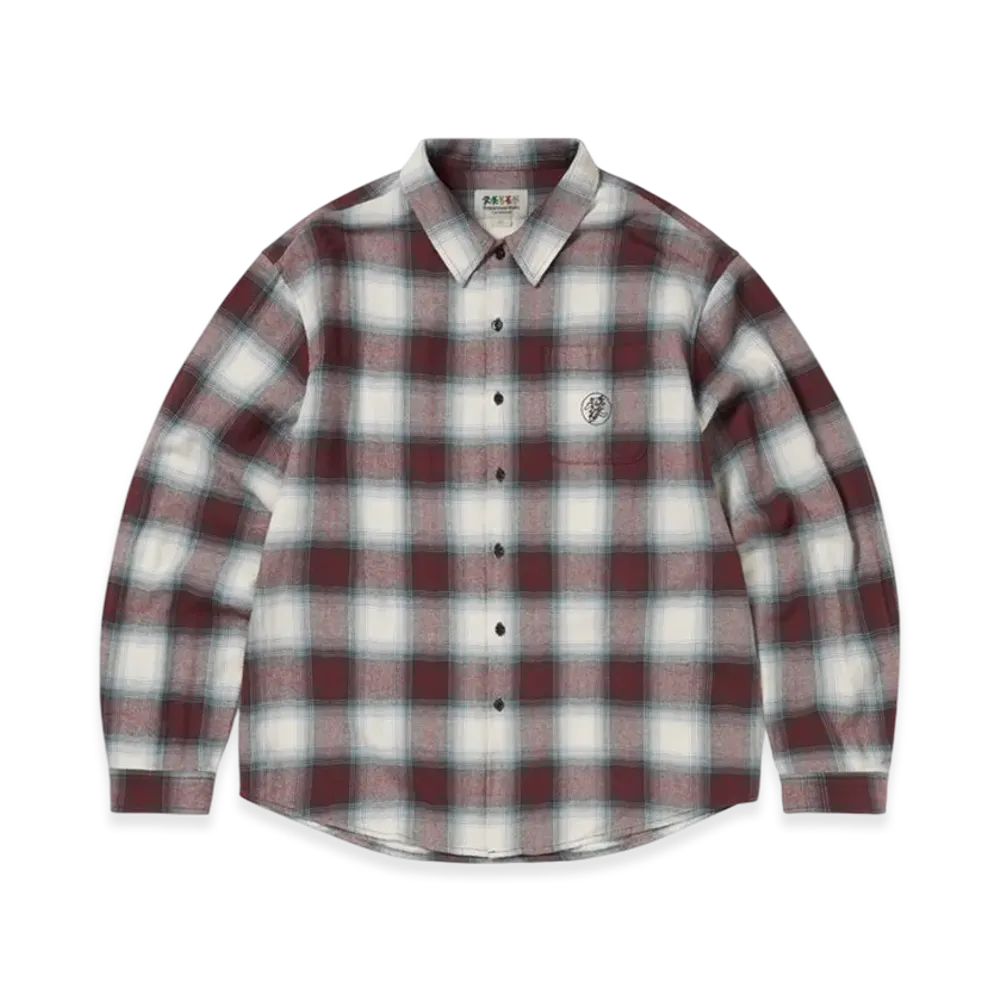 thisisneverthat x Grateful Dead Lightning Bear Plaid Shirt "Burgundy"