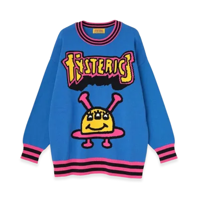 HYSTERIC GLAMOUR Women's HYSTERIC UFO Knit Sweater "Blue"