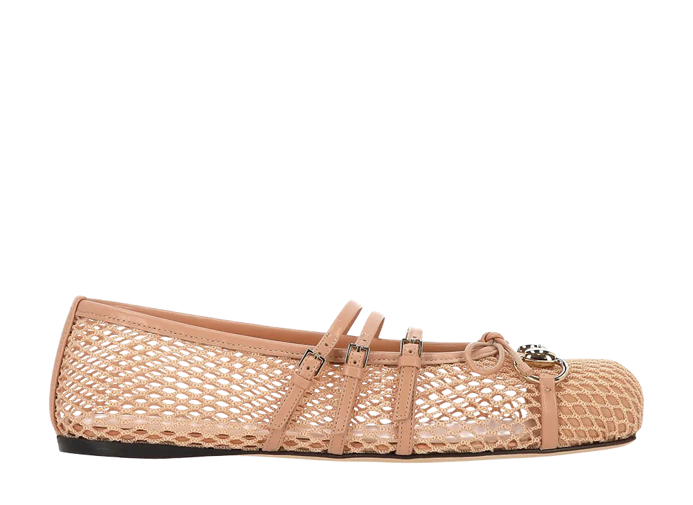 GUCCI Women's Pink Mesh Ballerinas "Pink"