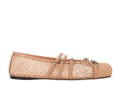 GUCCI Women's Pink Mesh Ballerinas "Pink"