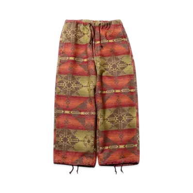 BEAMS MIL Easy Pants Cotton Blanket Jacquard Shaggy "Orange"