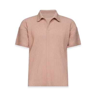 HOMME PLISSE ISSEY MIYAKE Pleated Polo Shirt "Natural Wine Red"