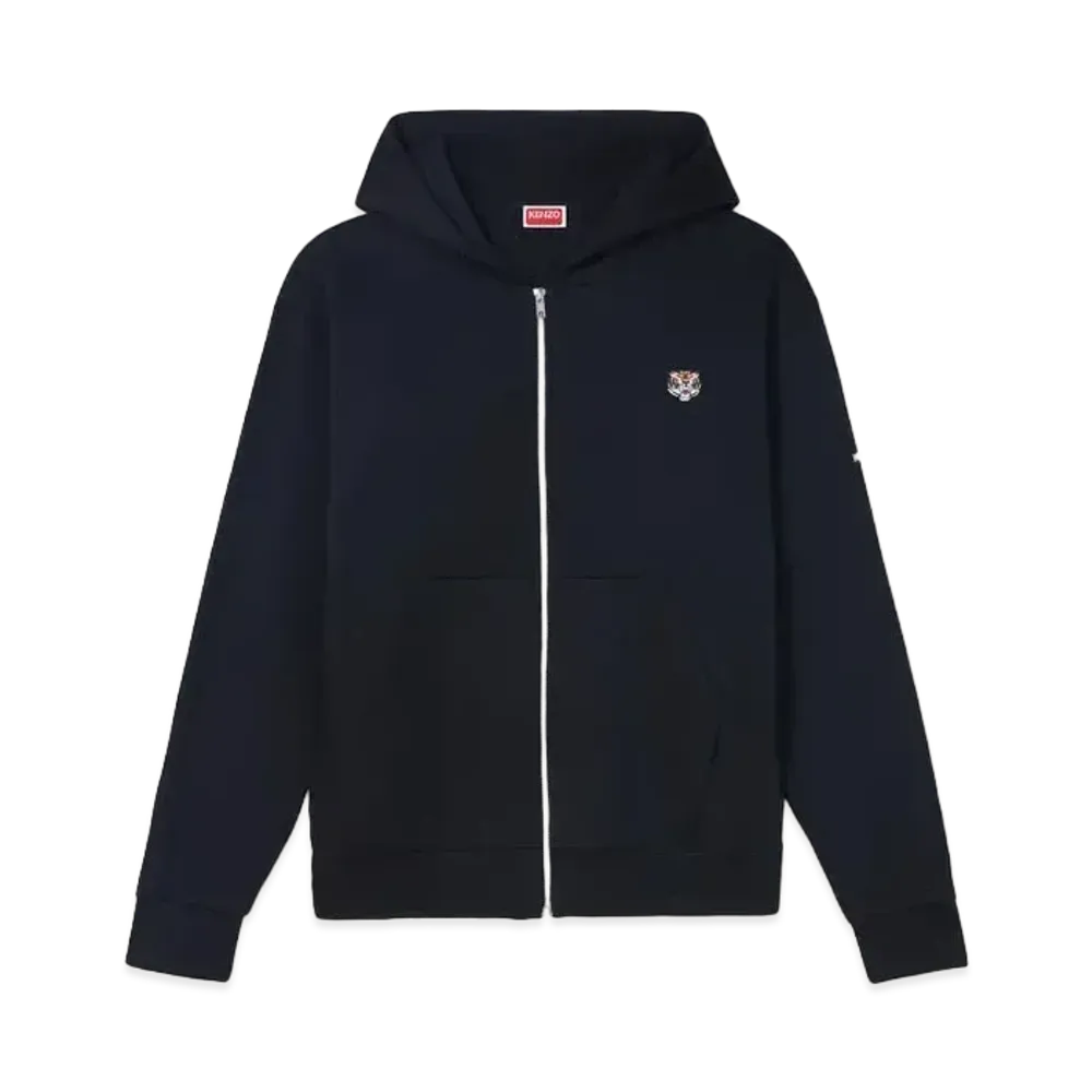KENZO 'LUCKY TIGER' Embroidered Zip-up Hoodie "Black"