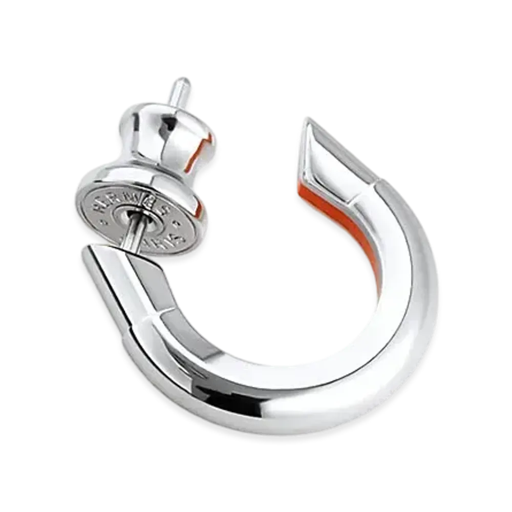 Hermes Sabot Single Earring "Orange Minium"