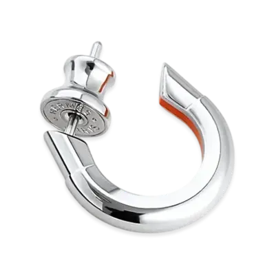 Hermes Sabot Single Earring "Orange Minium"