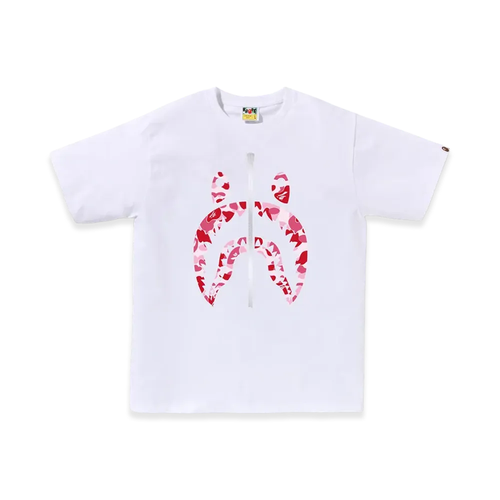 A BATHING APE ABC Camo Shark Tee "White/Pink"