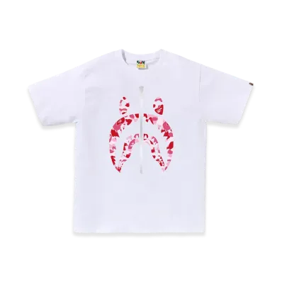 A BATHING APE ABC Camo Shark Tee "White/Pink"