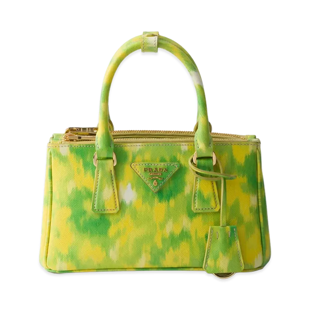 PRADA Galleria Printed Saffiano Leather Mini Bag "Yellow"