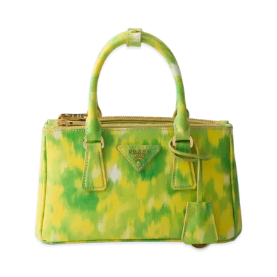 PRADA Galleria Printed Saffiano Leather Mini Bag "Yellow"