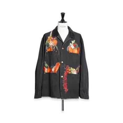 doublet Vegetable Embroidery Work Jacket "Black"