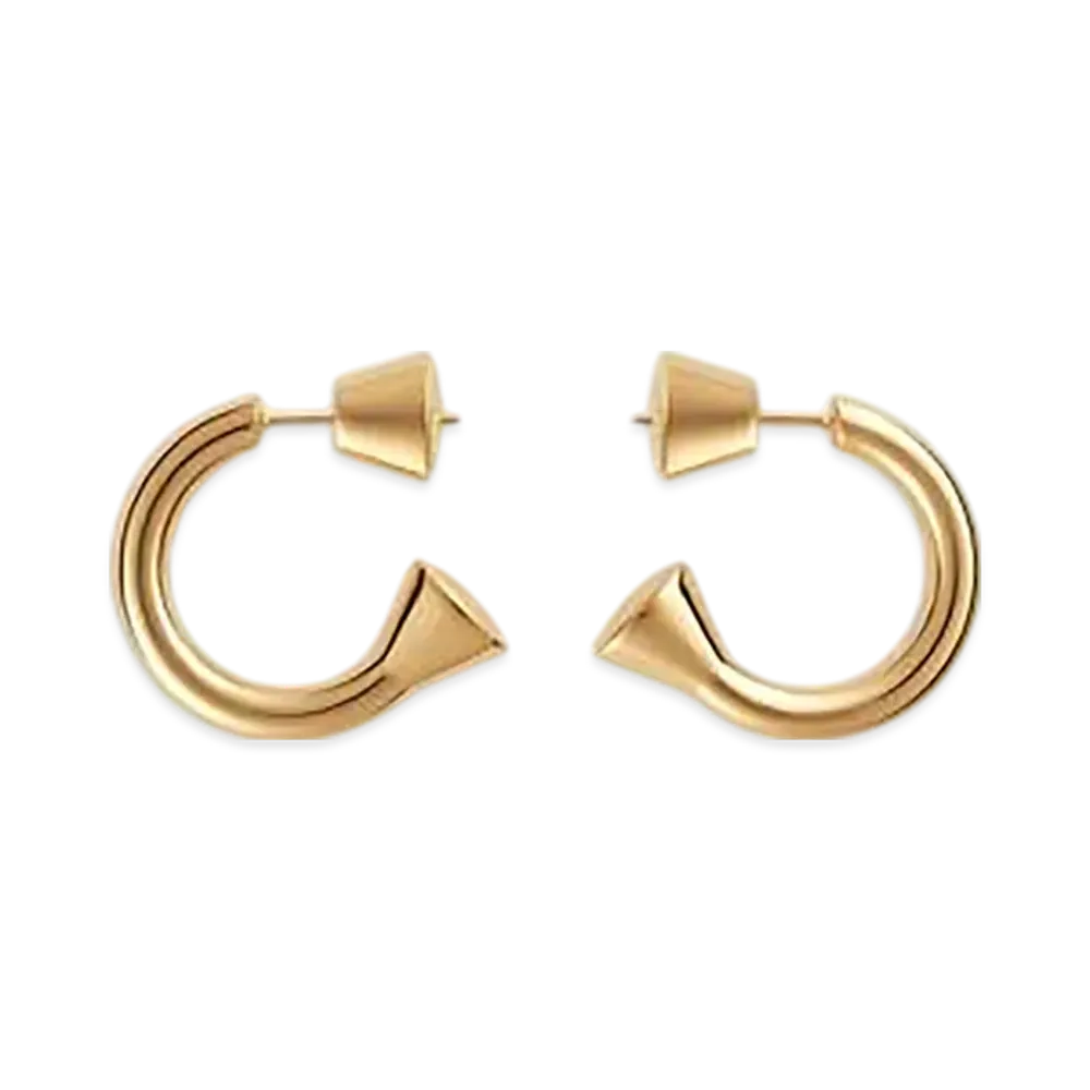 Bottega Veneta Ellipse Hoop Earrings "Yellow Gold"