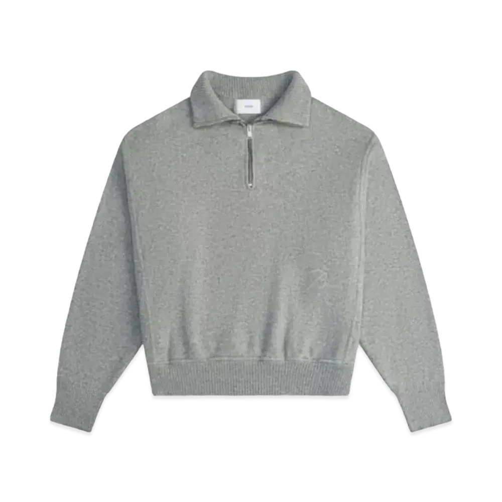 RHUDE Core Cashmere Knit Quarter-Zip "Grey"