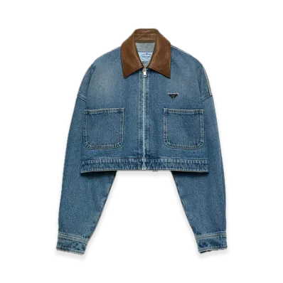 PRADA Cropped Denim Jacket "Light blue"