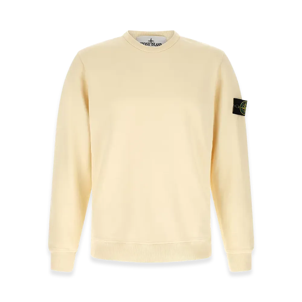 Stone Island Crew Neck Cotton Jersey Sweatshirt "White"