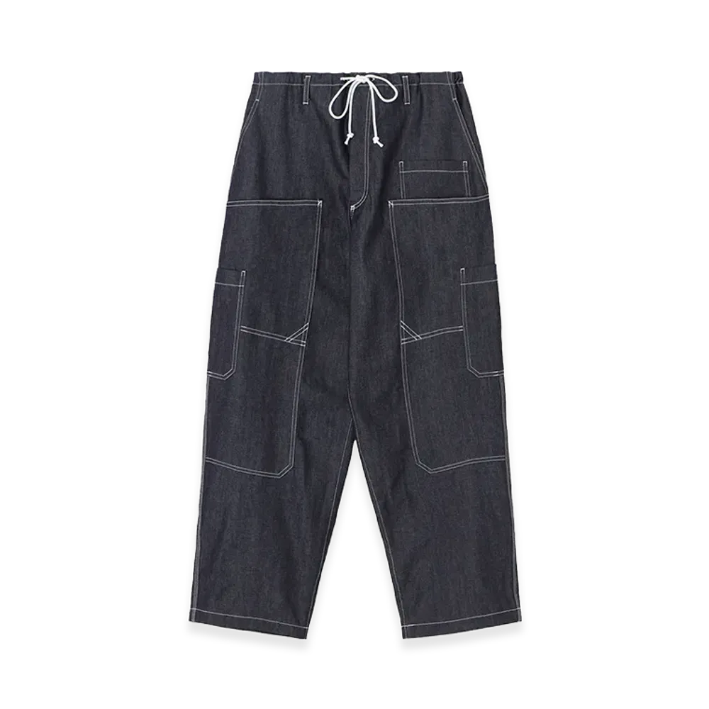 WILDSIDE YOHJI YAMAMOTO 10oz Denim Multi Pocket Draw String Pants "Navy"