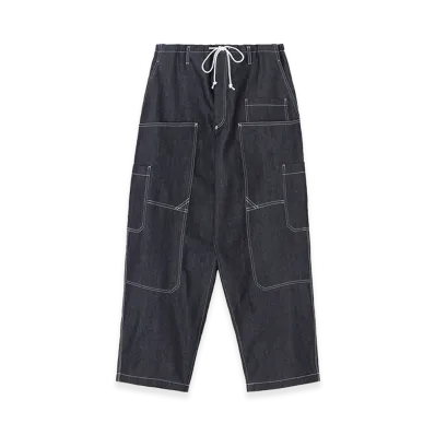 WILDSIDE YOHJI YAMAMOTO 10oz Denim Multi Pocket Draw String Pants "Navy"