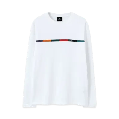 Paul Smith Sports Stripe Bar Long Sleeve T-Shirt "White"
