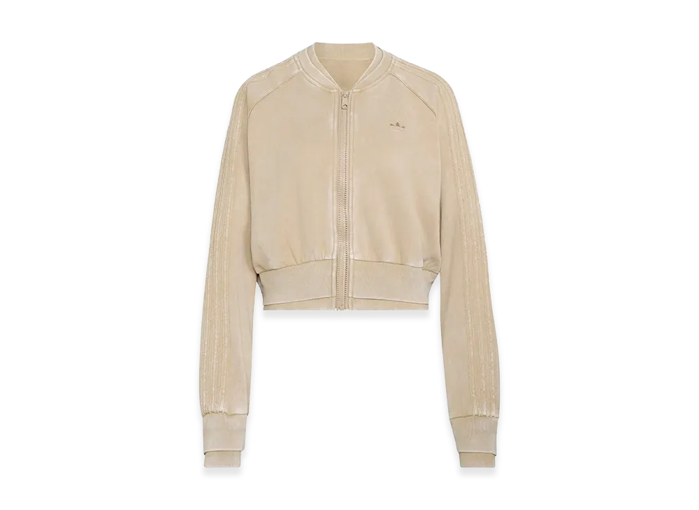 adidas Women's SST Double Layered Cropped Track Top "Khaki Three"