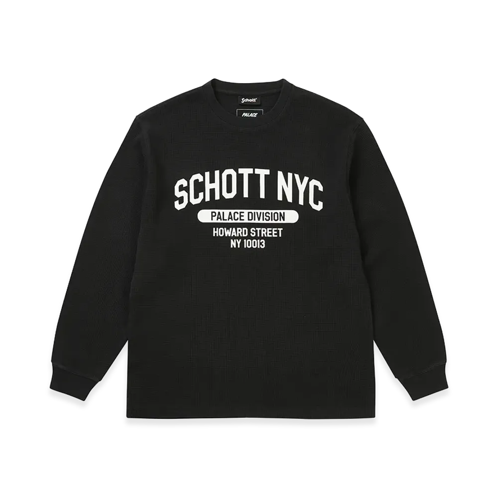 PALACE x Schott Waffle Longsleeve "Black"