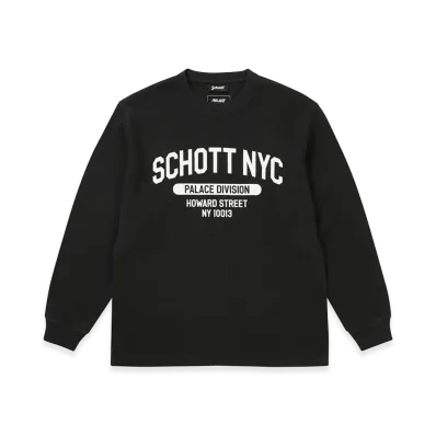 PALACE x Schott Waffle Longsleeve "Black"