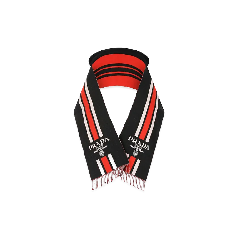 PRADA Women's Embroidewool Scarf "Printed"