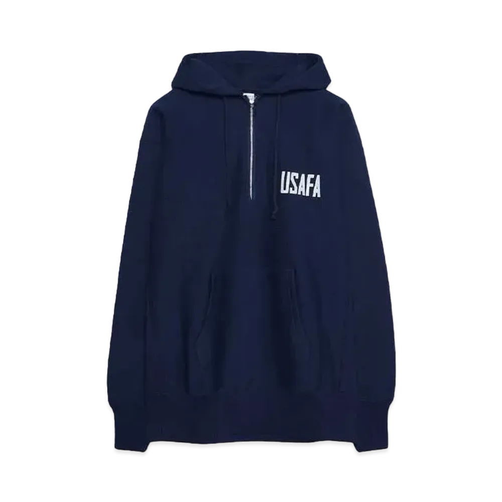 Champion REVERSE WEAVE HALF ZIP HOODED SWEATSHIRT(TRUE TO ARCHIVES) "NAVY"