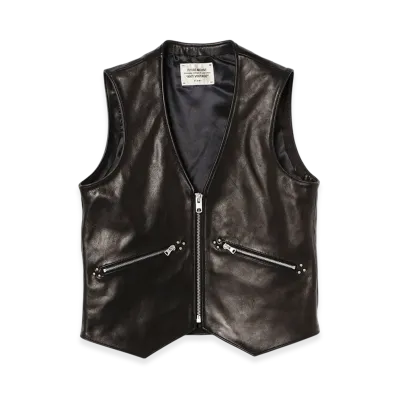 BEAMS FUTURE ARCHIVE Leather Vest "Black"