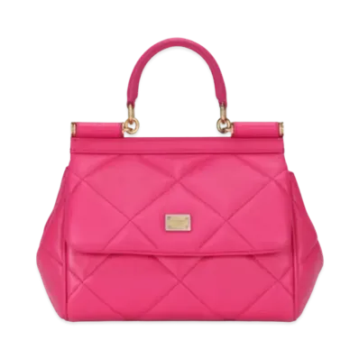 Dolce&Gabbana Sicily Bag Small Matrasse Aria Calfskin "Fuchsia"