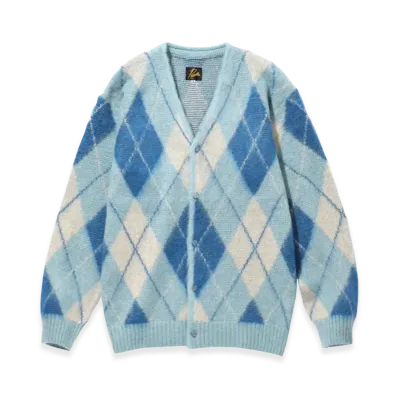 NEEDLES Mohair Cardigan Argyle "Blue"