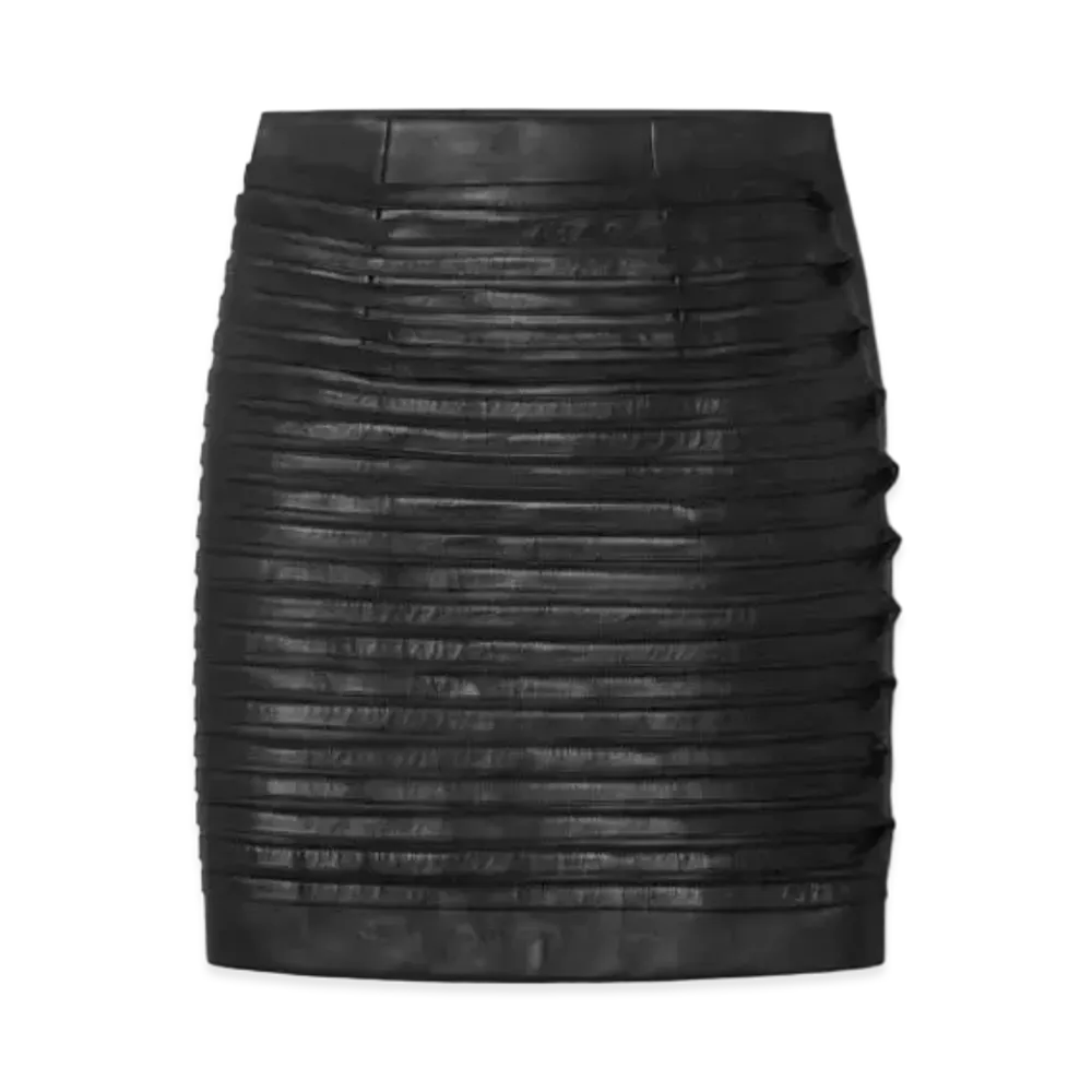 Versace Plonge Leather Pencil Skirt "Black"