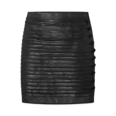 Versace Plonge Leather Pencil Skirt "Black"