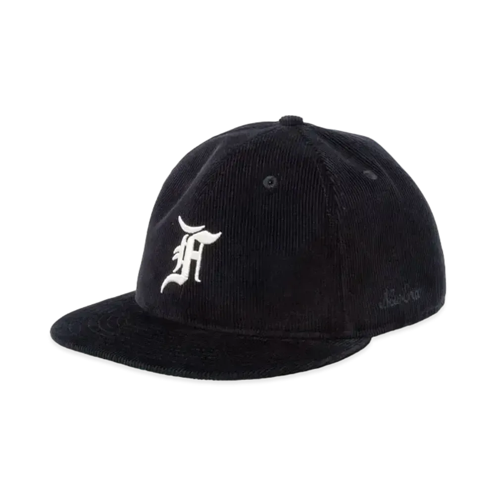 NEW ERA x FEAR OF GOD ESSENTIALS 59Fifty Corduroy F Logo Walnut Kelly Green Undervisor "Black"