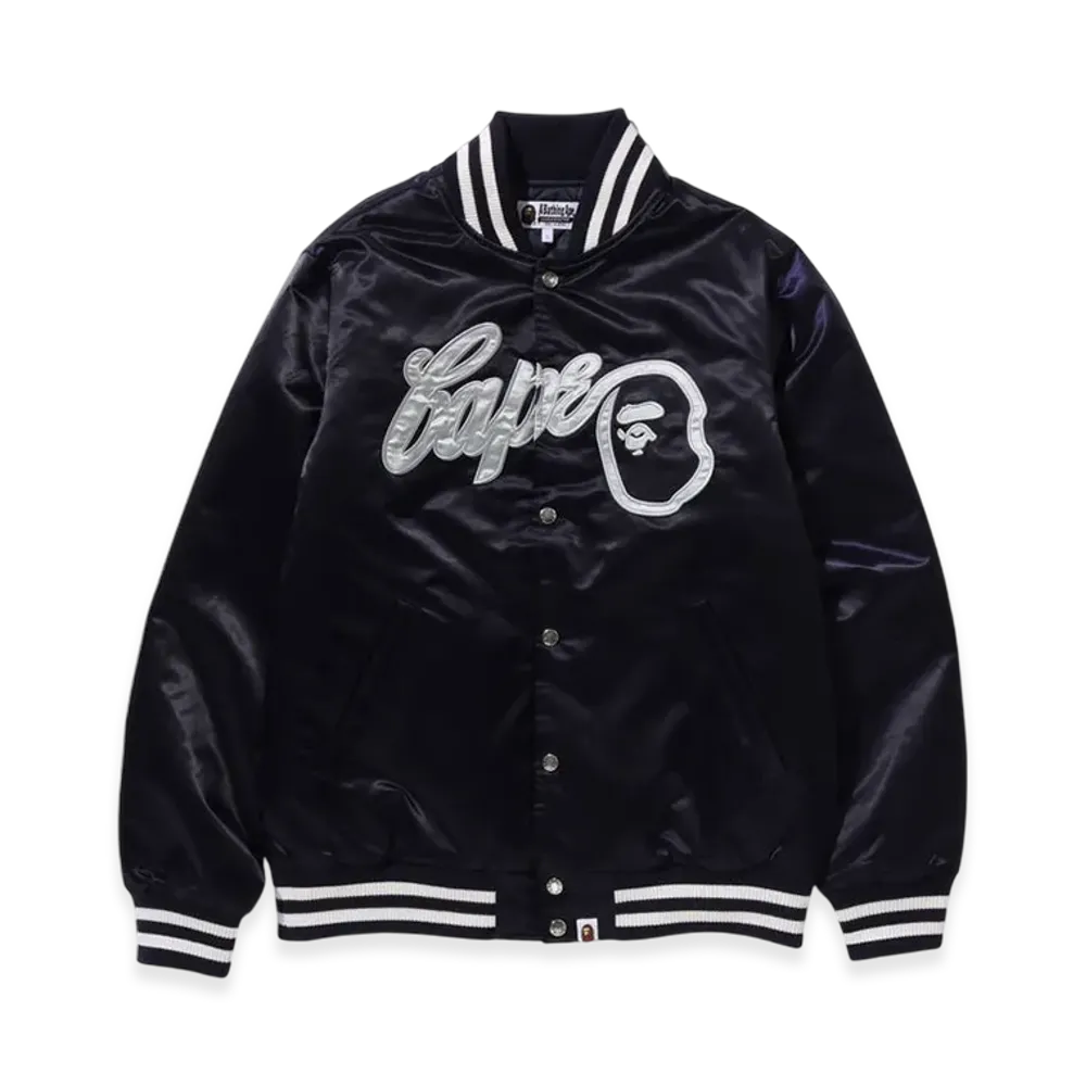 A BATHING APE Bape Baseball Jacket "Navy"