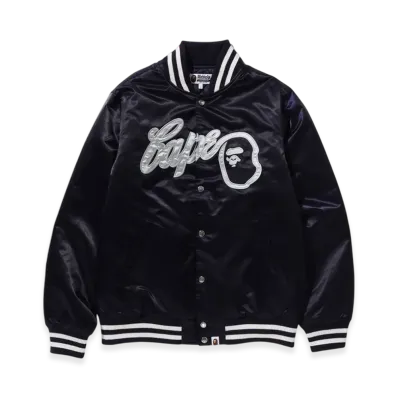 A BATHING APE Bape Baseball Jacket "Navy"